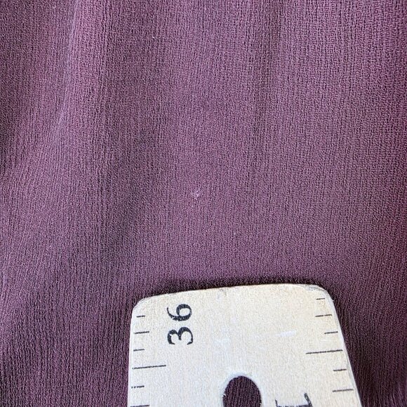 Ann Taylor Petite Blouse Womens XSP Burgundy Ruffle Peplum Long Sleeve Top - Picture 5 of 12